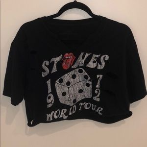 SOLD rolling stones crop tee
